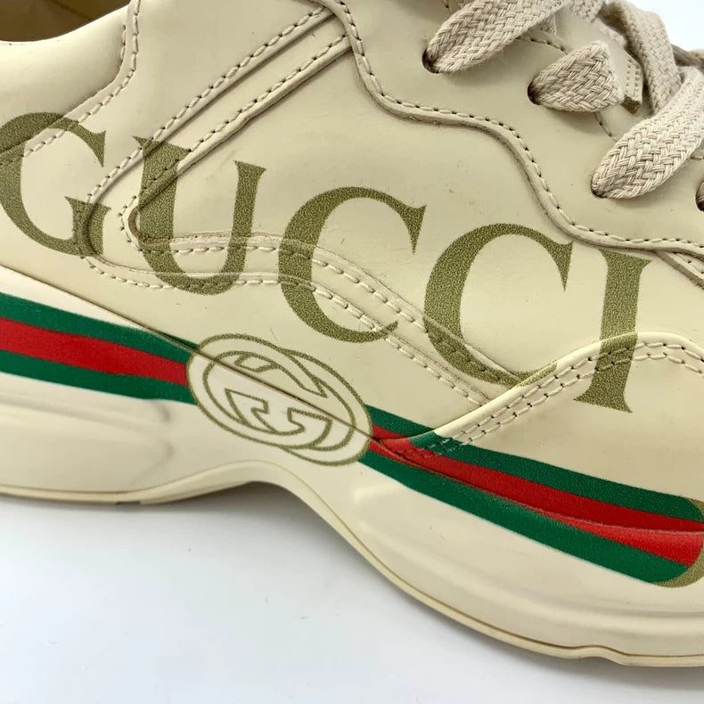 Gucci Rhyton Series Beige Logo Sneakers