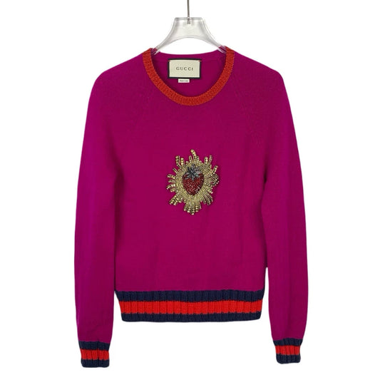 Gucci Pink Strawberry Knit Sweater