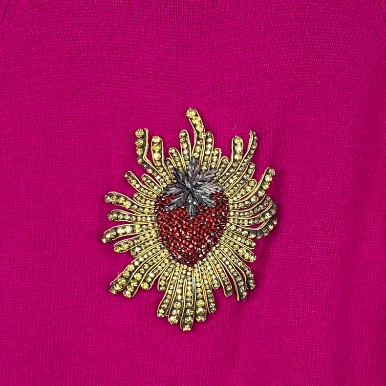 Gucci Pink Strawberry Knit Sweater