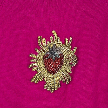 Gucci Pink Strawberry Knit Sweater
