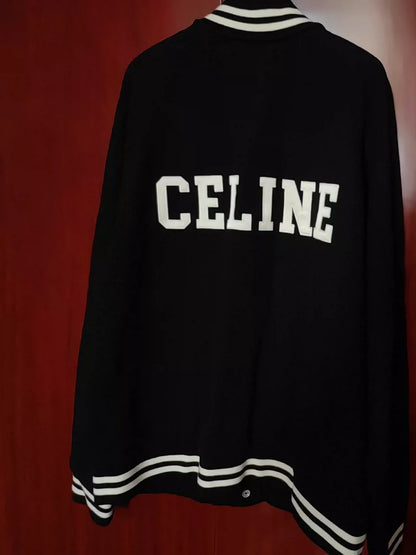 Celine Long Sleeve Baseball Jacket with Logo
