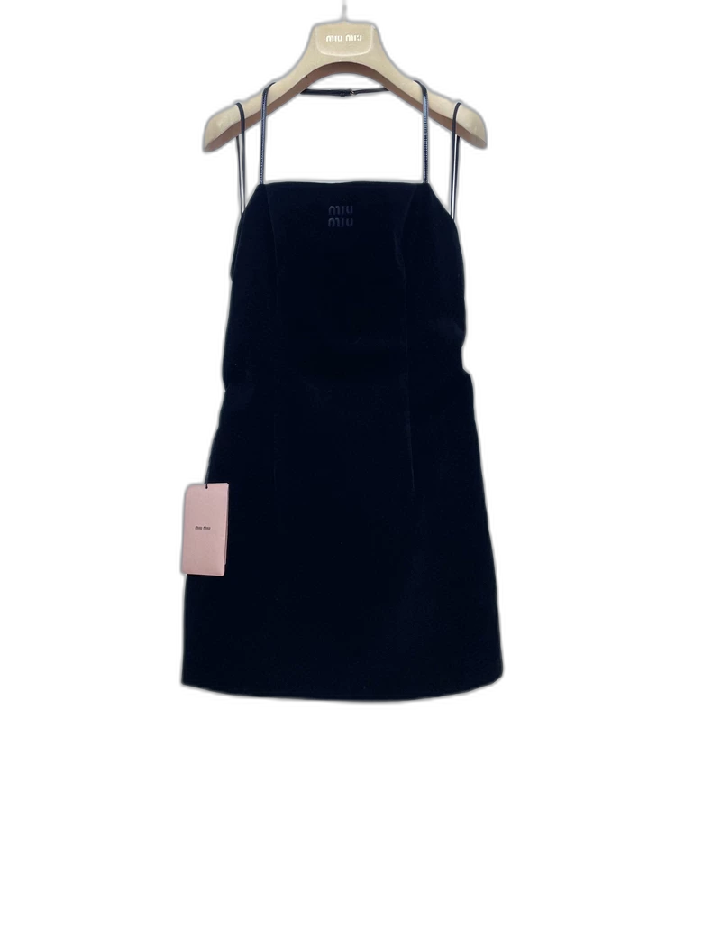 miumiu Black Velvet Backless Dress