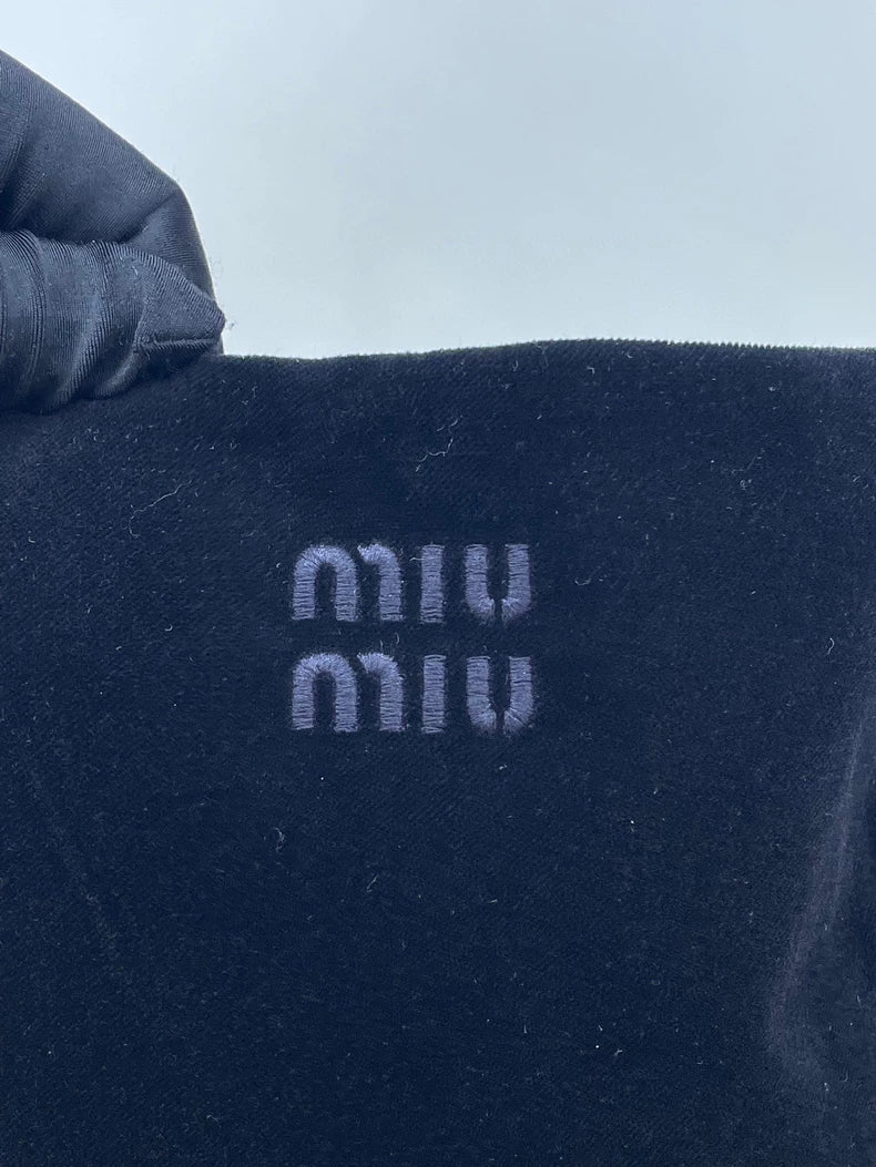 miumiu Black Velvet Backless Dress