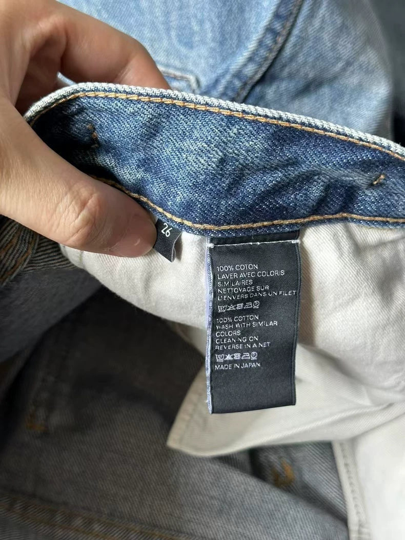 Celine Jane Denim Pants with Gold Buckle