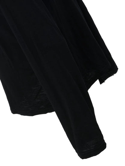 Black Long Sleeve Wrap Top