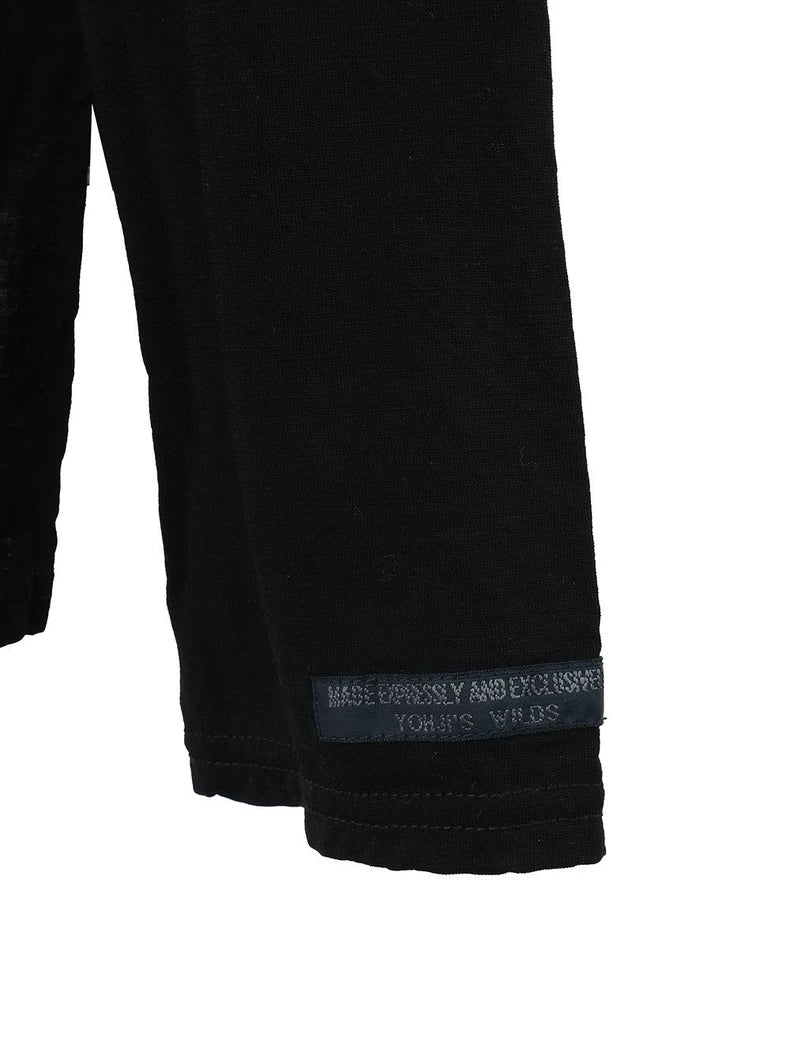 Black Long Sleeve Wrap Top