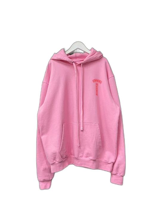 Chrome Hearts Pink Hoodie with Sanskrit Design