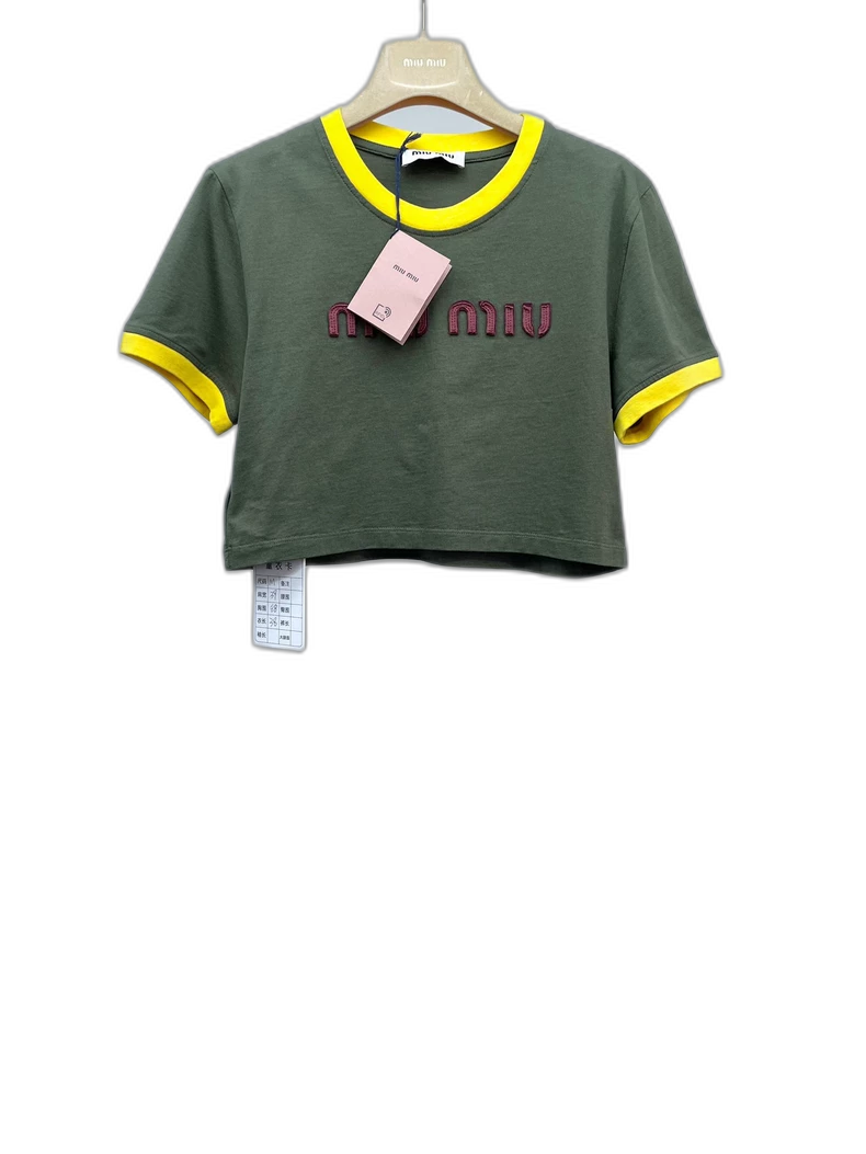 miumiu Colorblock Cropped T-Shirt