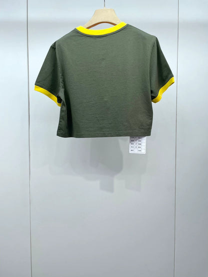 miumiu Colorblock Cropped T-Shirt
