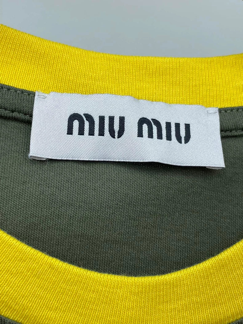 miumiu Colorblock Cropped T-Shirt