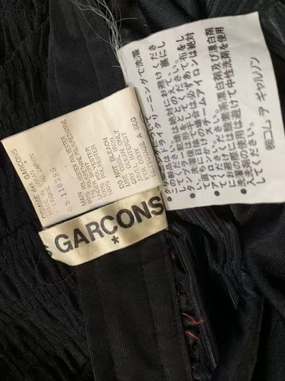 CDG Wool Blend Coat with Houndstooth Collar