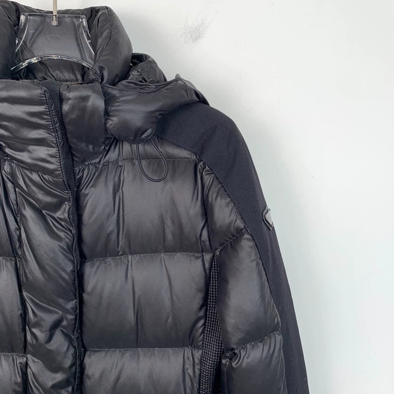 Prada Hooded Padded Jacket with Triangle Logo