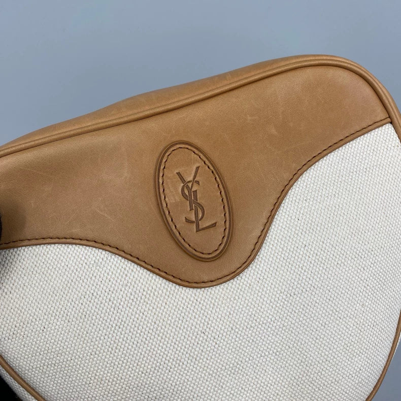 Saint Laurent Canvas and Leather Crossbody Bag