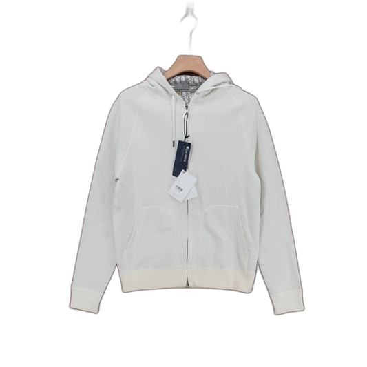 Dior White Knit Zip Hoodie