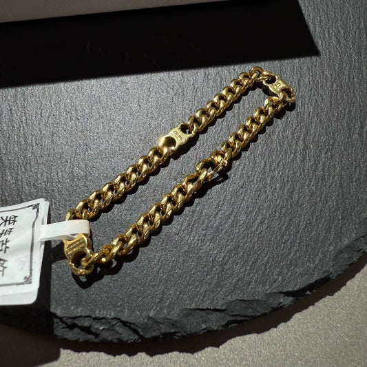 Celine Gold Arc de Triomphe Logo Bracelet-yf