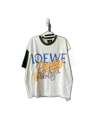 Loewe Short Sleeve T-Shirt in Green and White