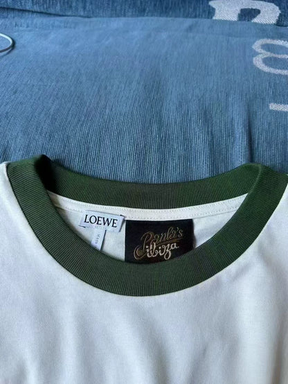 Loewe Short Sleeve T-Shirt in Green and White