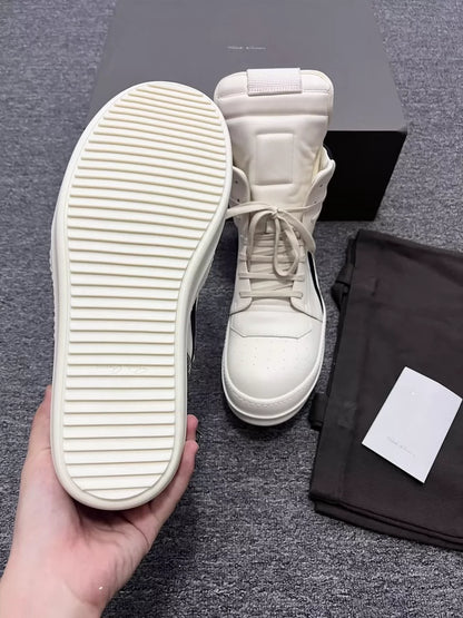 Rick Owens Geobasket White Sneakers-yf