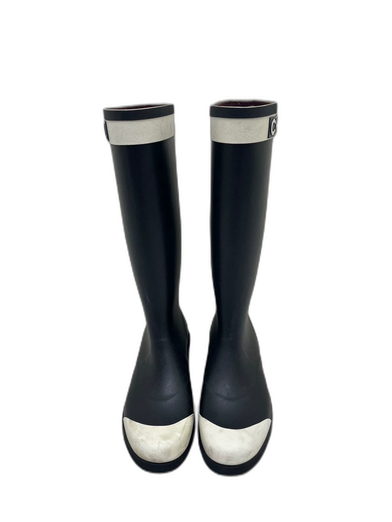 Chanel Black and White Rain Boots