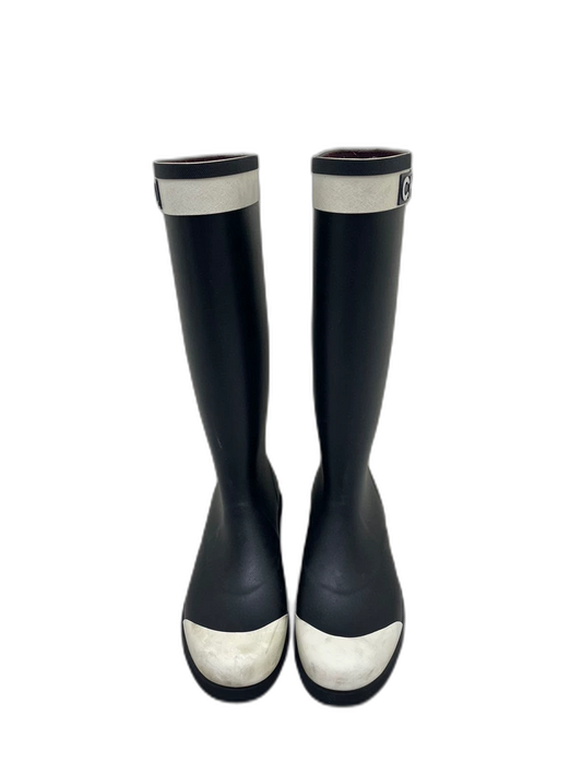 Chanel Black and White Rain Boots