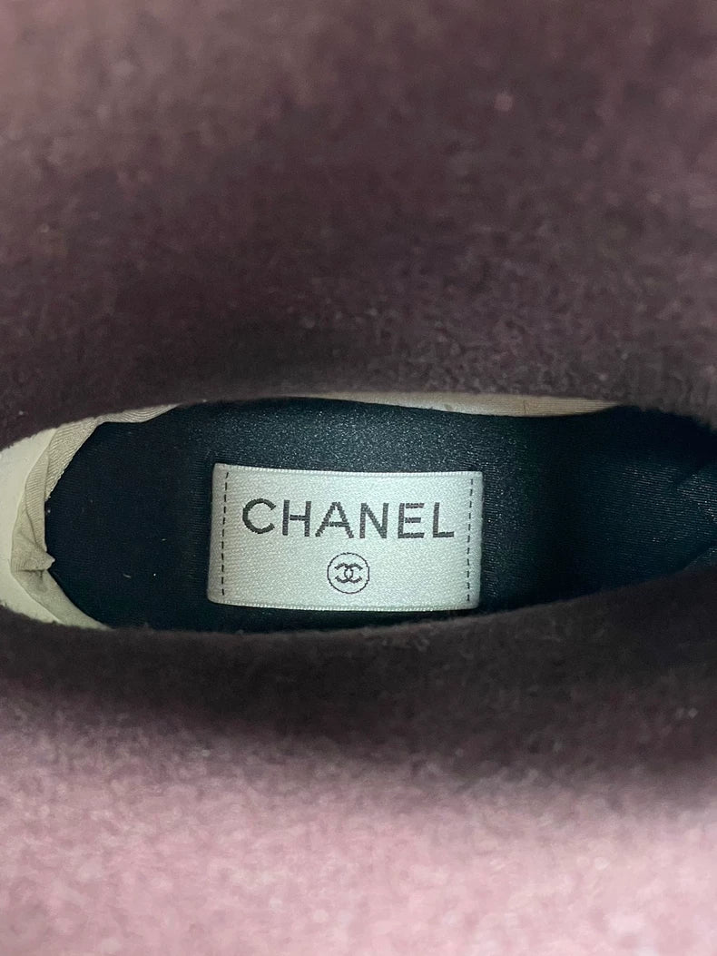 Chanel Black and White Rain Boots