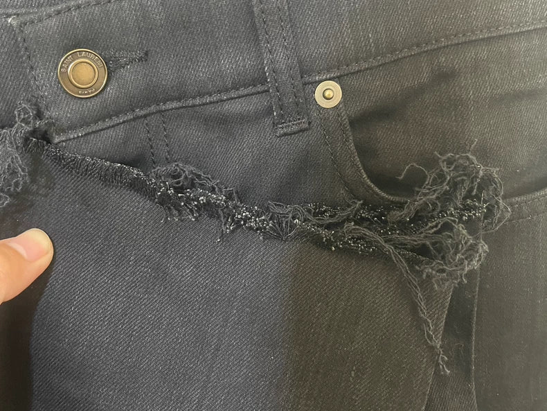 Saint Laurent Distressed Denim Pants D10
