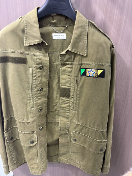 YSL Saint Laurent Utility Jacket in Olive Green