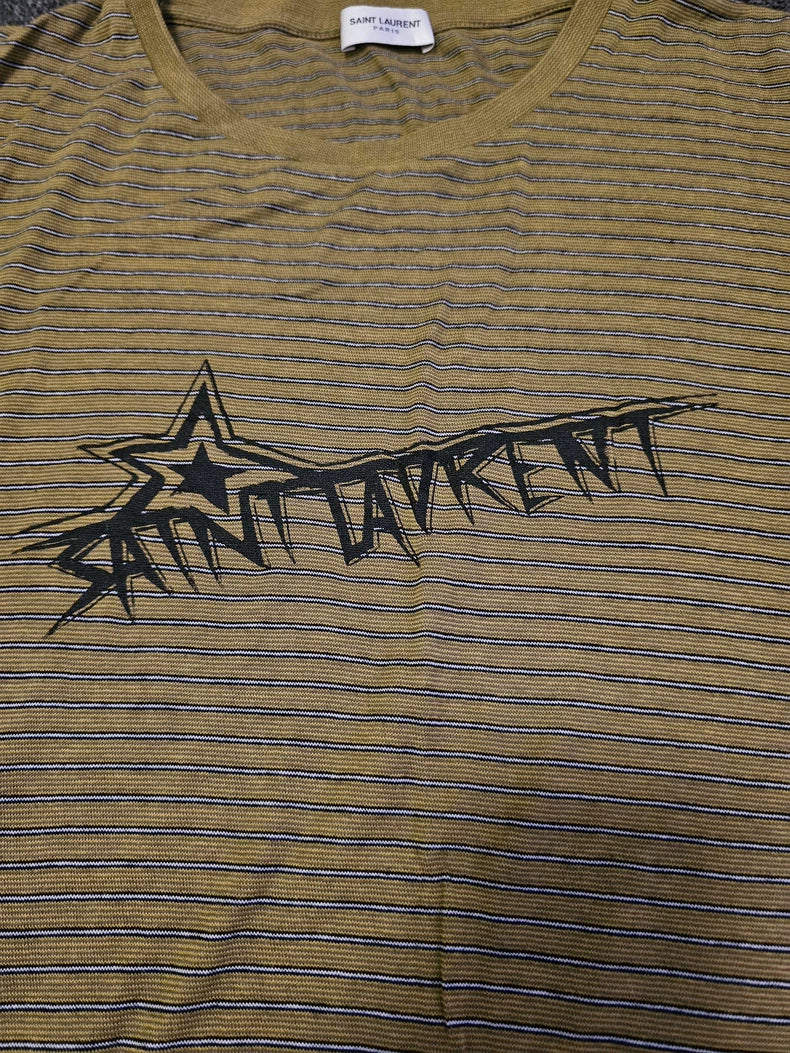 Saint Laurent Brown Plaid Short Sleeve T-shirt-yf