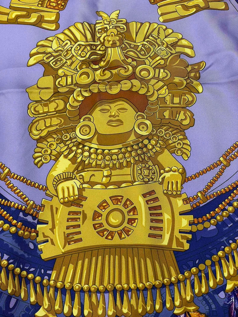 Hermes Purple Silk Scarf