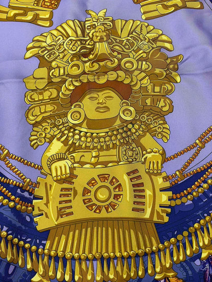 Hermes Purple Silk Scarf