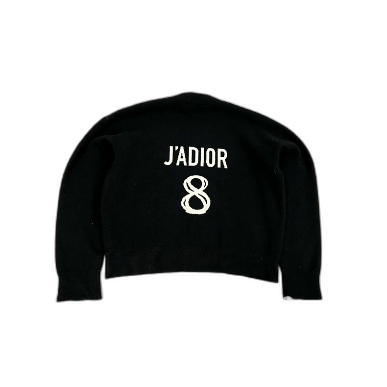 Black Wool Sweater with Logo Design