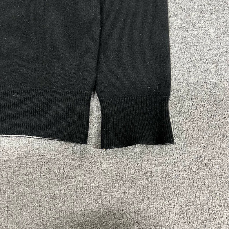 Black Wool Sweater with Logo Design