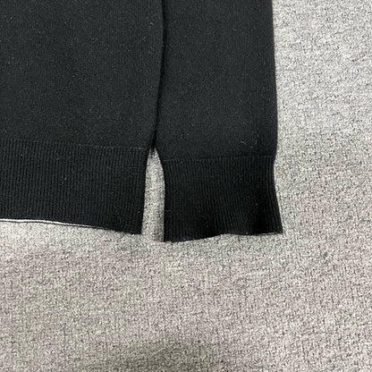 Black Wool Sweater with Logo Design