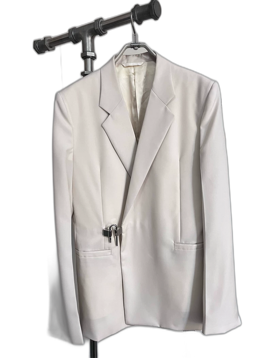 Givenchy Beige Lock Closure Suit Jacket