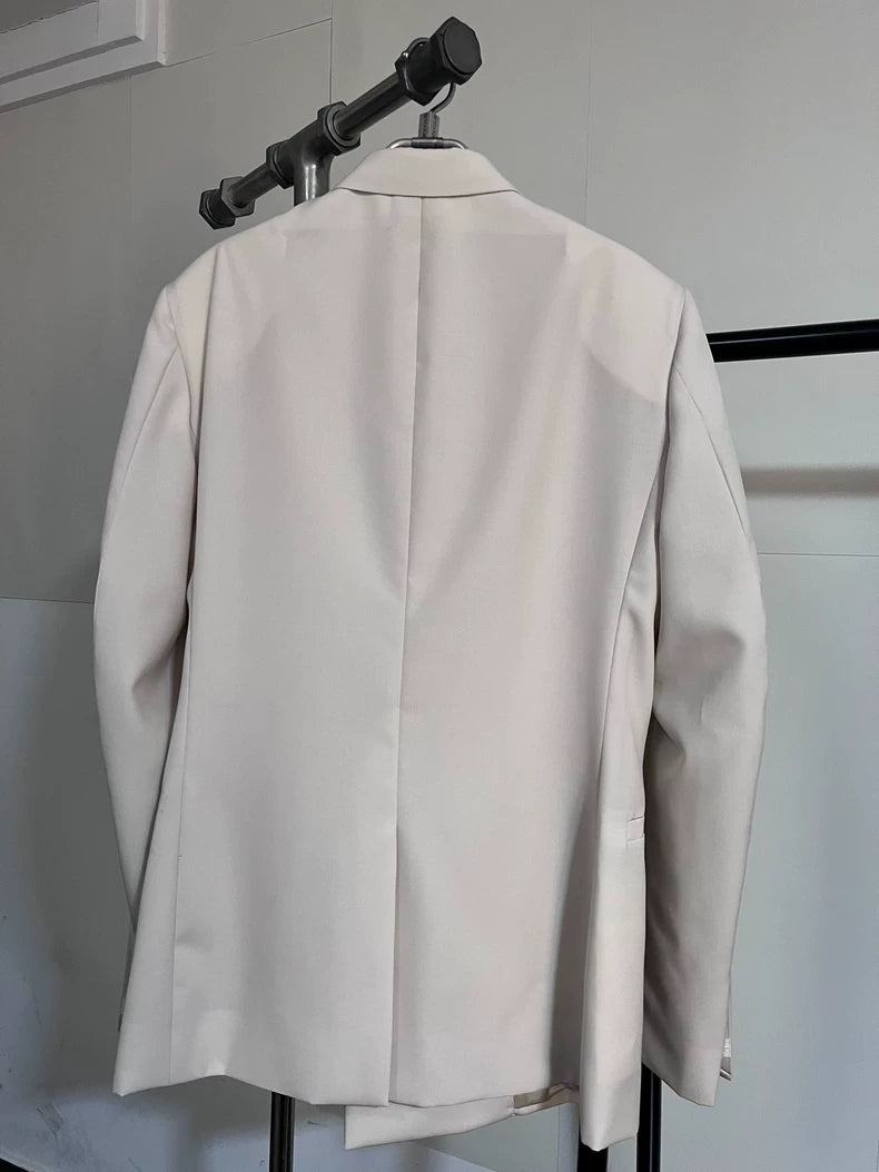 Givenchy Beige Lock Closure Suit Jacket