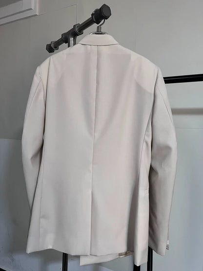 Givenchy Beige Lock Closure Suit Jacket