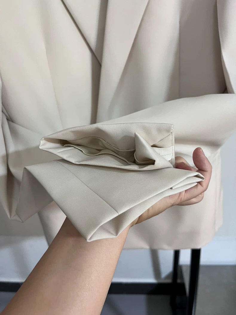 Givenchy Beige Lock Closure Suit Jacket