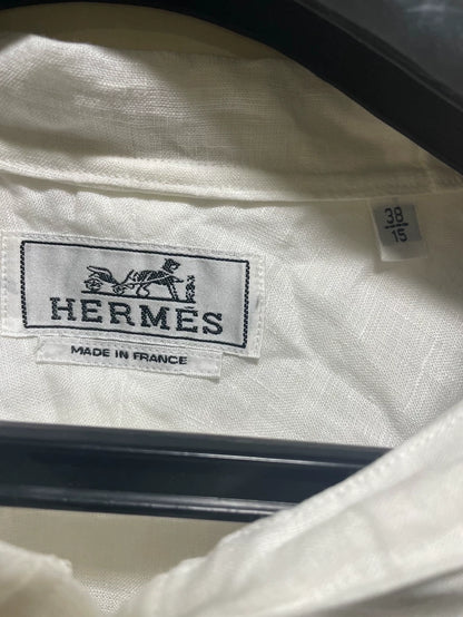 Hermes Linen Short Sleeve Hooded Shirt