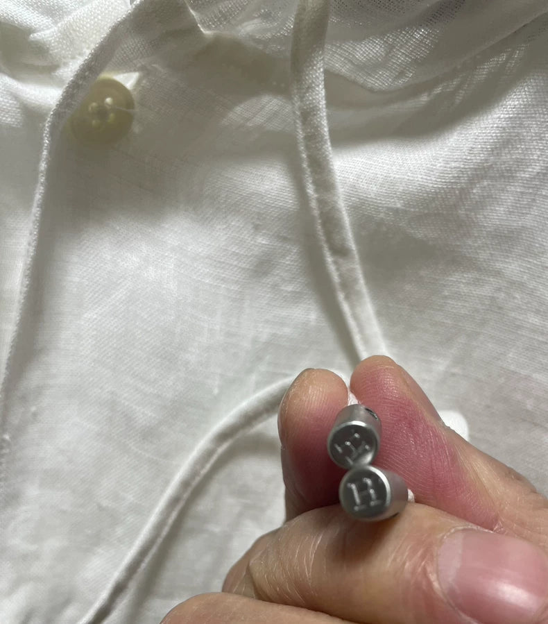 Hermes Linen Short Sleeve Hooded Shirt