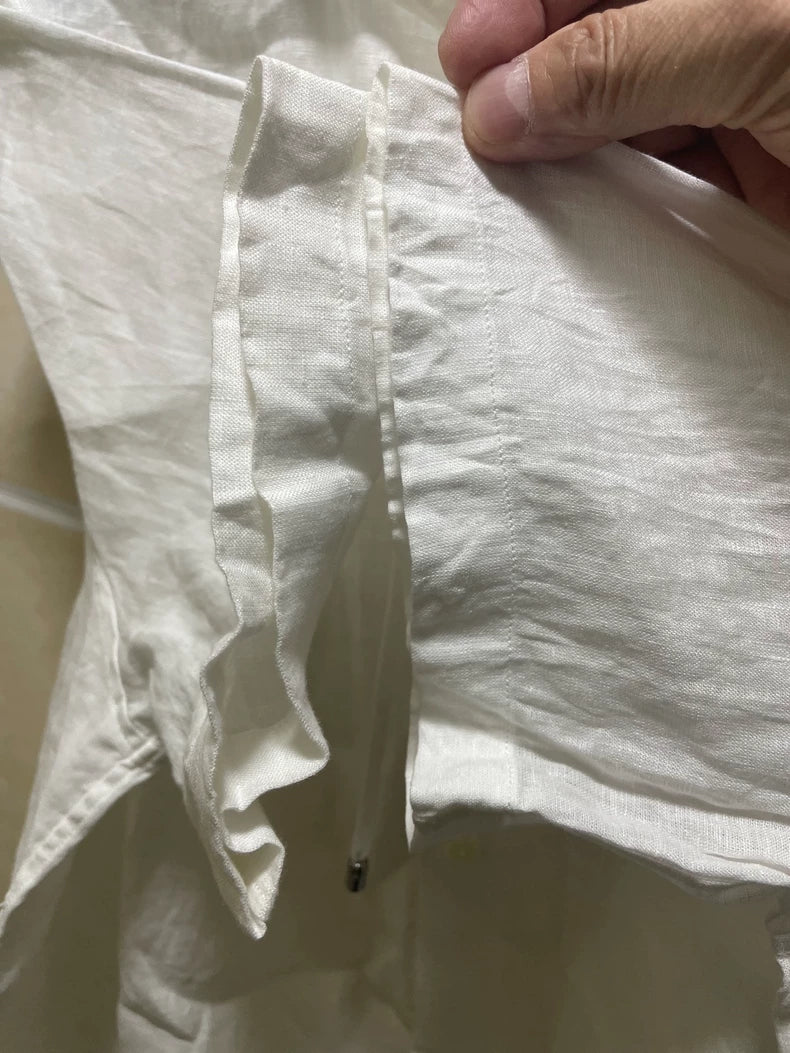 Hermes Linen Short Sleeve Hooded Shirt