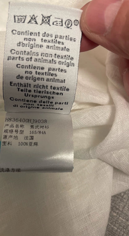 Hermes Linen Short Sleeve Hooded Shirt