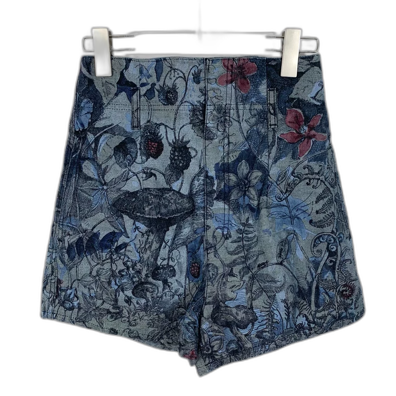 Dior Floral Pattern Cotton Casual Shorts