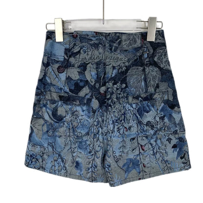 Dior Floral Pattern Cotton Casual Shorts