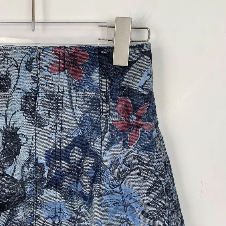 Dior Floral Pattern Cotton Casual Shorts