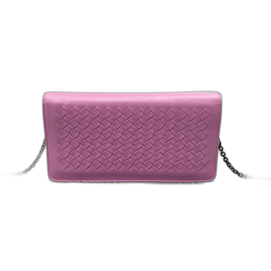 Bottega Veneta Pink Woven Chain Strap Bag