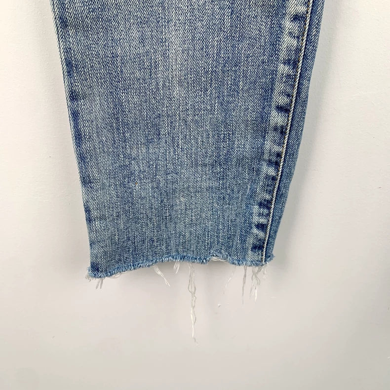 Saint Laurent Blue Distressed Cotton Denim Pants