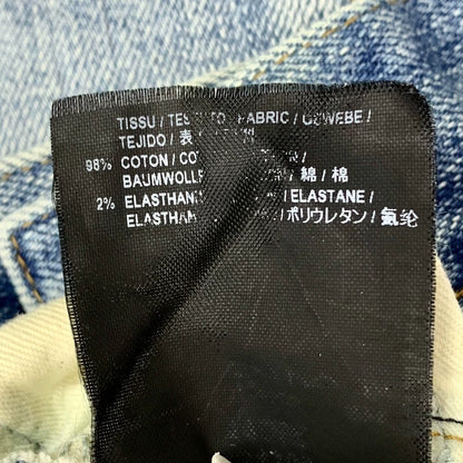Saint Laurent Blue Distressed Cotton Denim Pants