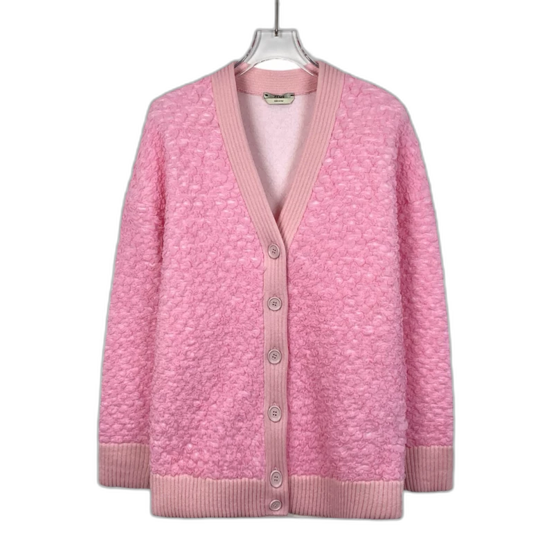 Pink Fendi Textured Cardigan Sweater