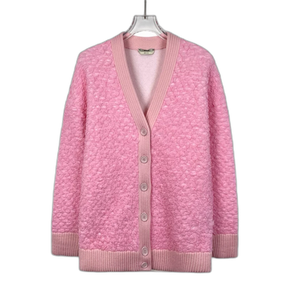Pink Fendi Textured Cardigan Sweater