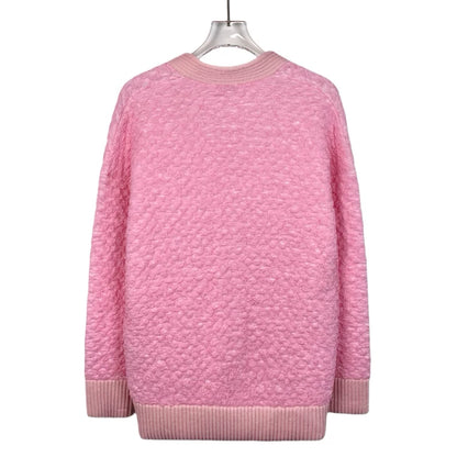 Pink Fendi Textured Cardigan Sweater